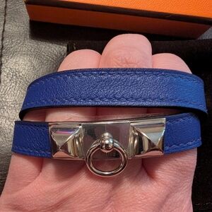 Hermes Rivale Double Loop Calfskin Bracelet